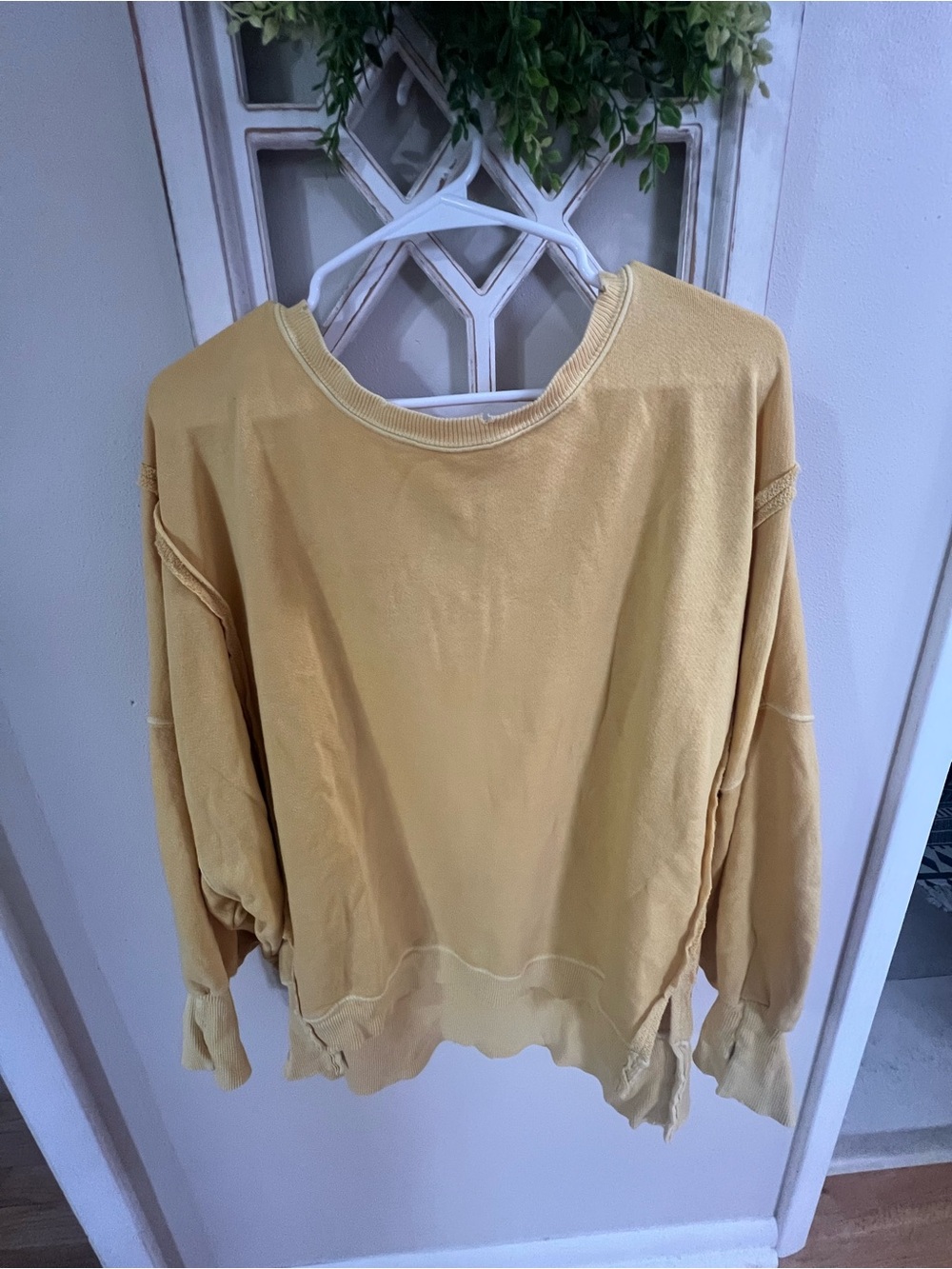 We The Free Camden Yellow Crewneck Sweatshirt